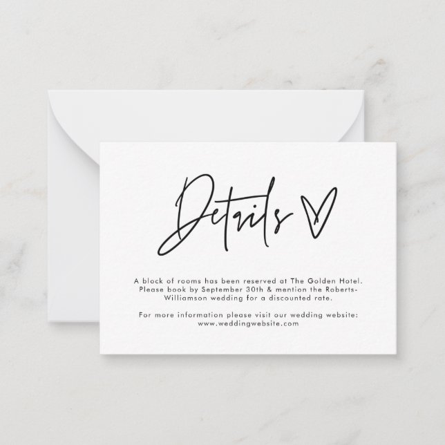 Budget Modern Minimal Enclosure Card Details Card (Front)