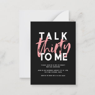 budget Modern minimal typography girly pink 30th Card