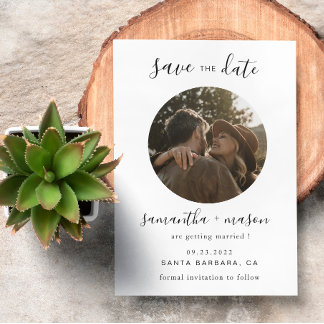 Budget Modern & Minimalist Elegant Photo Wedding Save The Date