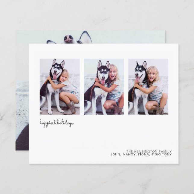 Budget Modern Minimalist Holiday Photo (Front/Back)