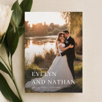 Budget Modern Minimalist Overlay Photo Wedding