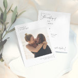 Budget Modern & Minimalist Romantic Photo Wedding<br><div class="desc">Capture the essence of your love story with this beautifully minimalist wedding invitation design featuring a custom engagement photo. The front of the budget card is a save-the-date design with the most important details so guests can be reminded of the big day at a glance. The couple's names appear above...</div>