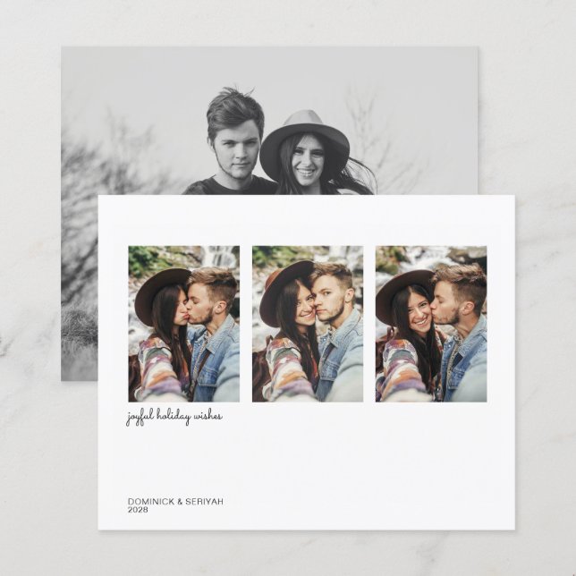 Budget Modern Minimalist Simple Holiday Photo (Front/Back)