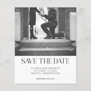 Budget Modern Minimalist Two Photo Simple Wedding