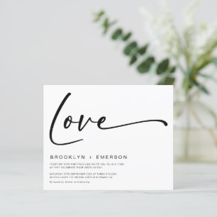 Budget Modern Minimalist Wedding Invitation