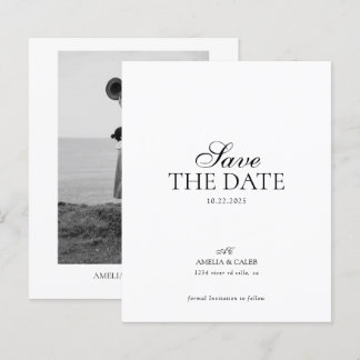 BUDGET Modern Monogram Photo Wedding Save the Date