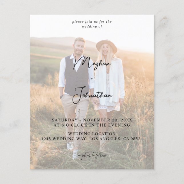 Budget Modern Photo 11 Vertical Wedding Flyer (Front)