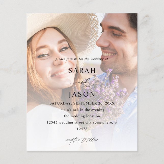 Budget Modern Photo 7 Vertical Wedding Flyer (Front)