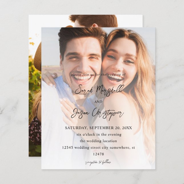 Budget Modern Photo 7 Vertical Wedding V2-C (Front/Back)