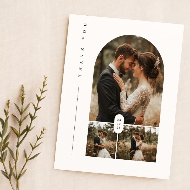 Budget Modern Photo Collage Wedding Thank You Card (Creator Uploaded)
