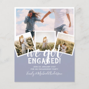 BUDGET Modern PHOTO ENGAGEMENT Announcement Flyer