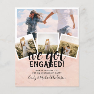 BUDGET Modern PHOTO ENGAGEMENT Announcement Flyer