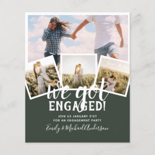 BUDGET Modern PHOTO ENGAGEMENT Announcement Flyer