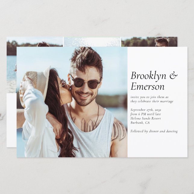 Budget Modern Photo Grand Wedding Invitation (Front/Back)