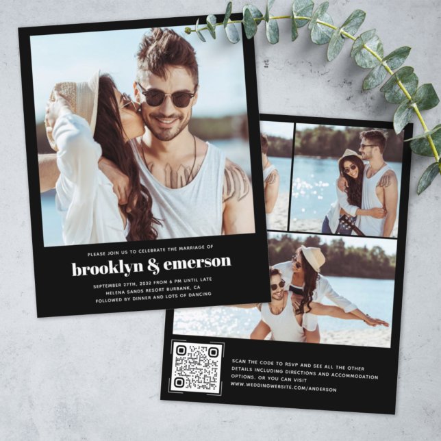 Budget Modern Photo QR Code Wedding Invitation (Creator Uploaded)