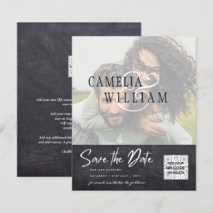 BUDGET Modern PHOTO Save The Date QR CODE RSVP