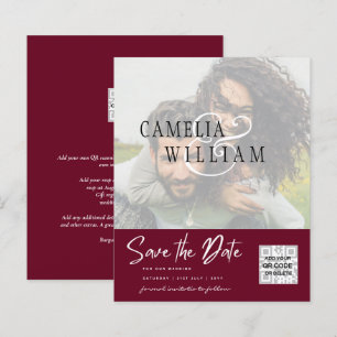 BUDGET Modern PHOTO Save The Date QR CODE RSVP