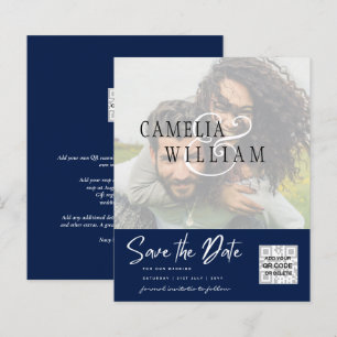 BUDGET Modern PHOTO Save The Date QR CODE RSVP