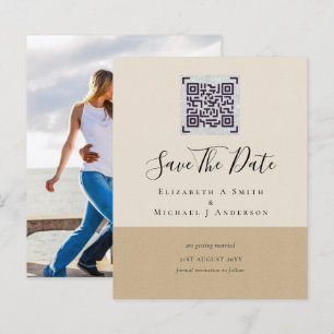BUDGET Modern PHOTO SAVE THE DATE QR CODE RSVP