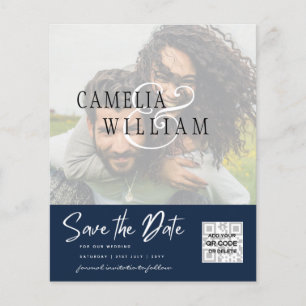 BUDGET Modern PHOTO Save The Date QR CODE RSVP Flyer
