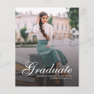 Budget Modern Photo Script Graduation Announcement
