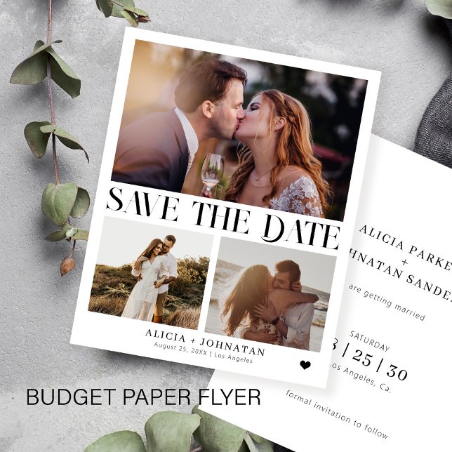 Budget modern photo simple wedding save the date flyer (Creator Uploaded)