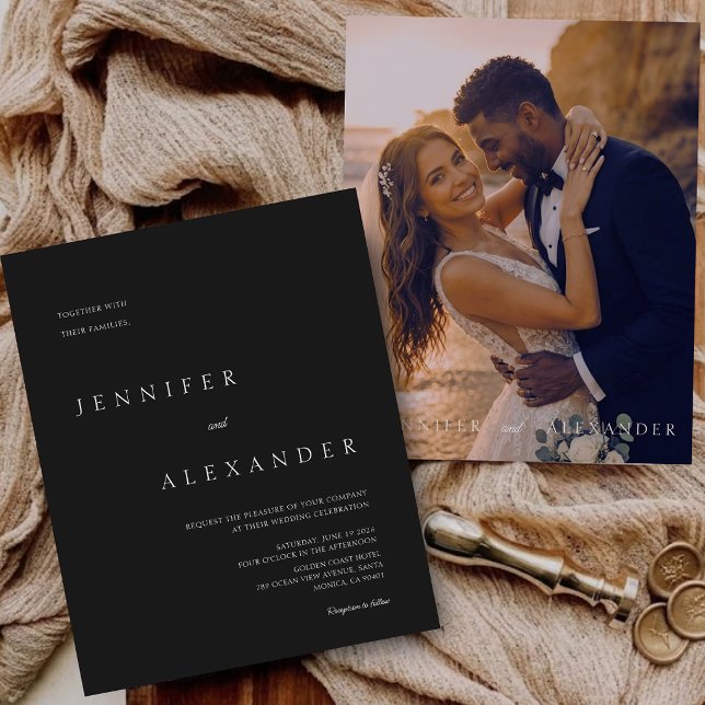 Budget Modern Photo Wedding Invitation (Budget Modern Photo Wedding Invitation)