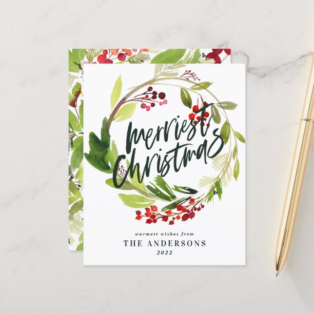 Budget modern red and green Christmas elegant (Front/Back In Situ)