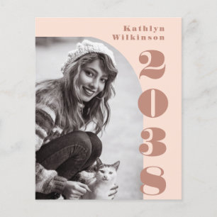 Budget Modern Rose Pink Arch Grad Announcement Flyer