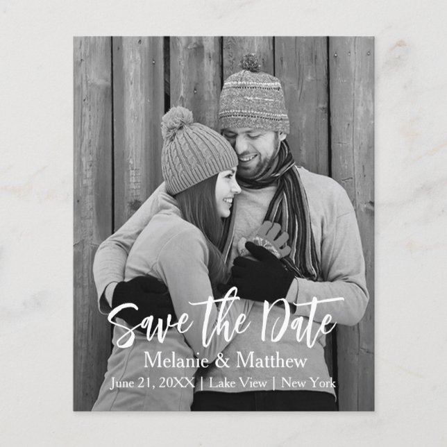 Budget Modern Rustic Save The Date  Flyer (Front)