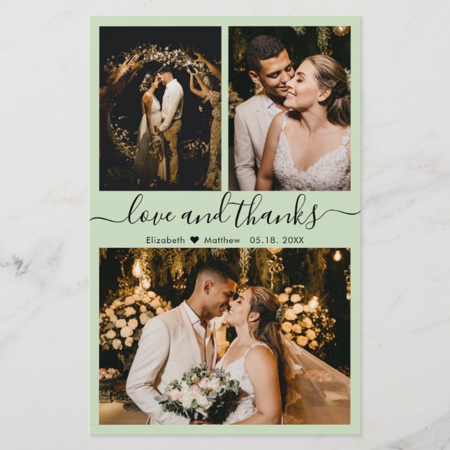 Budget Modern Script Photo Wedding Thank You Card (Front)