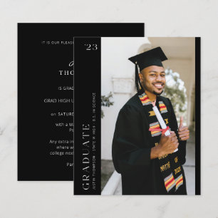 Budget Modern Side Photo Graduation - Black 