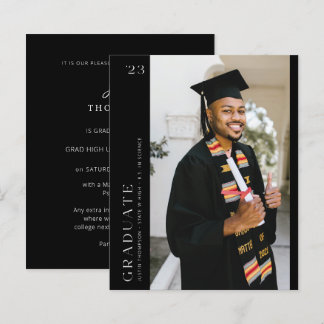 Budget Modern Side Photo Graduation - Black