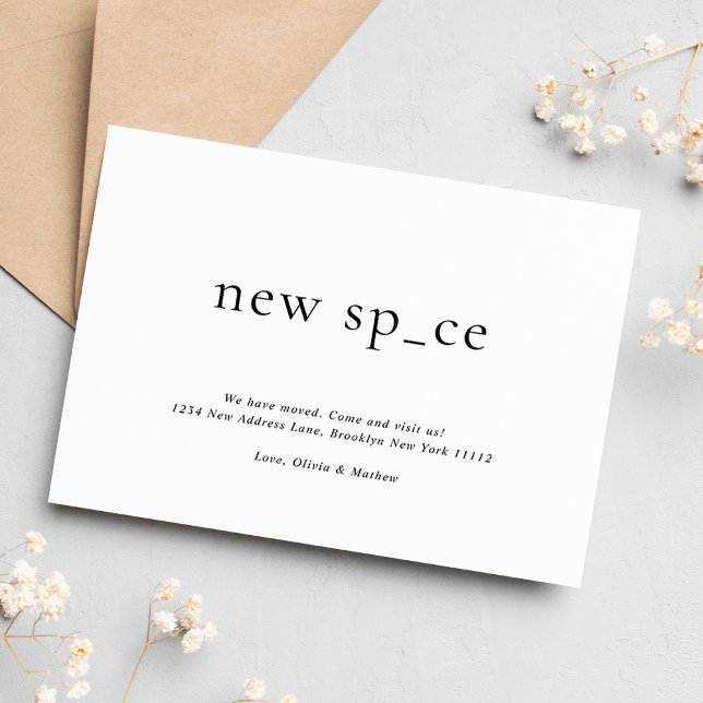 BUDGET Modern Simple New Place New Space Moving Card (Creator Uploaded)