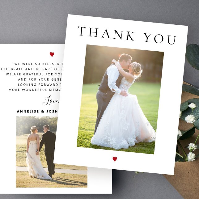 Budget modern simple photo wedding thank you (Creator Uploaded)