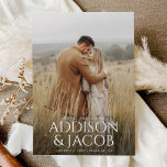 Budget Modern Simple Type Names Photo Wedding Save The Date<br><div class="desc">Budget Modern Simple Type Names Photo Wedding Save the Date showcases your full size engagement photo to announce your upcoming wedding. Modern typography creates an elegant and minimal invitation.</div>