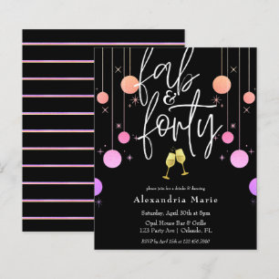 Budget Modern Sparkle "Fab & Forty" Birthday