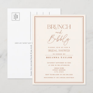 Budget Modern Terracotta Bridal Shower Invitation Postcard