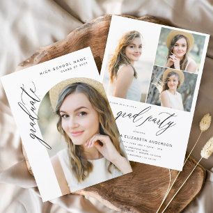 Budget Modern Trendy Photo Graduation Party