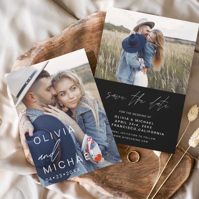 Budget Modern Typography Save the Date Photo Flyer (Creator Uploaded)