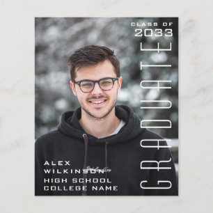 BUDGET Modern Typography Simple GRAD Invitation Flyer