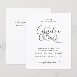 BUDGET Modern Typography Simple Wedding Invitation