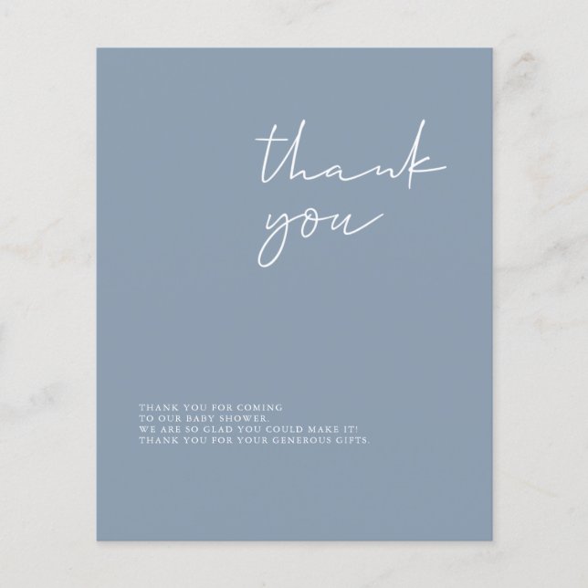 Budget Moderne Baby shower Garçon Carte de remerci (Devant)