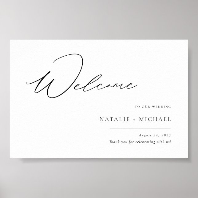 Budget Moderne Élégant Script Mariage Affiche de b (Devant)