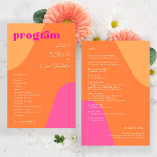 Budget moderne rétro programme de mariage modèle