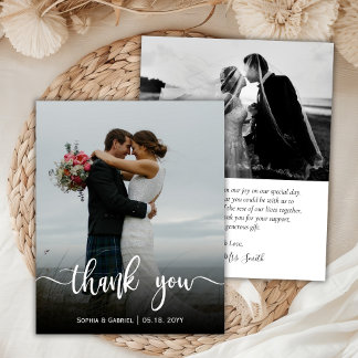 Budget Moderne Script Mariage Photo Carte de remer