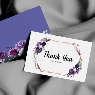 Budget moderne violet Mariage Floral Carte de reme