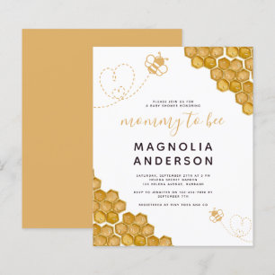 Budget Mommy to Bee Baby Shower Invitation