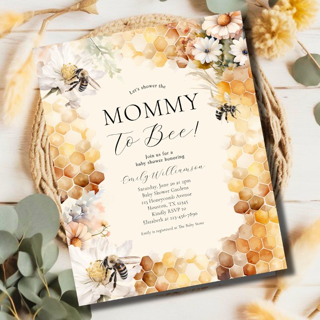 Budget Mommy To Bee Floral Baby Shower Invitation (Creator Uploaded)