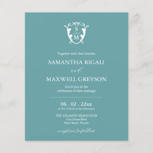 Budget Monogram Beach Weddings Invitation Flyer